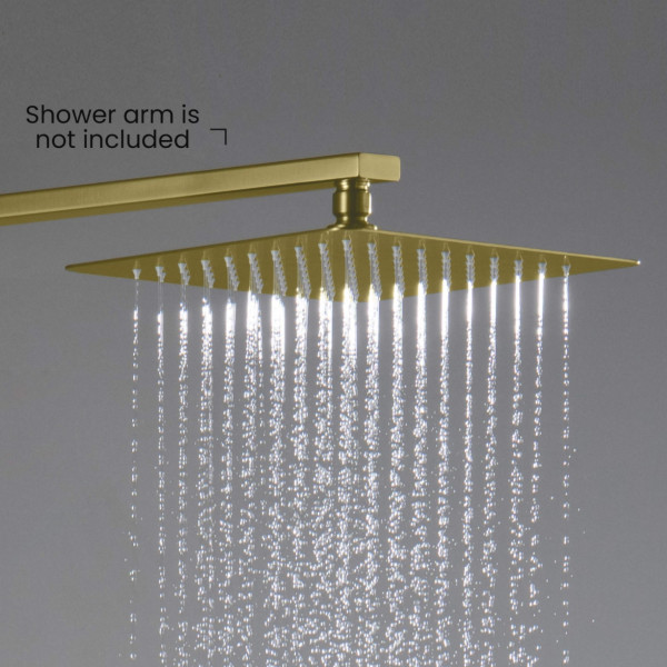 KIBI SH1003BG Cube 10" Metal Ultra Thin Profile Rain Shower Head 1.75 GPM