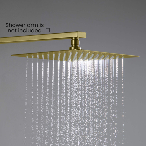 KIBI SH1003BG Cube 10" Metal Ultra Thin Profile Rain Shower Head 1.75 GPM