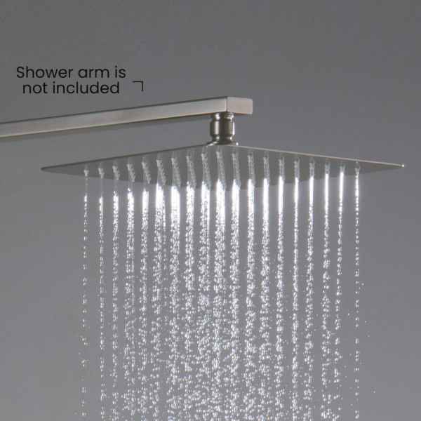 KIBI SH1003BN Cube 10" Metal Ultra Thin Profile Rain Shower Head 1.75 GPM