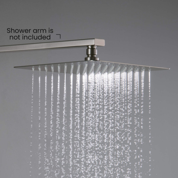 KIBI SH1003BN Cube 10" Metal Ultra Thin Profile Rain Shower Head 1.75 GPM