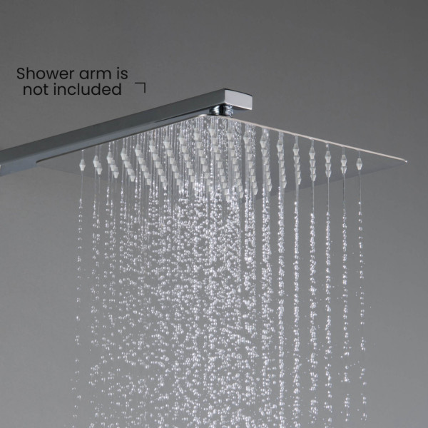 KIBI SH1003CH Cube 10" Metal Ultra Thin Profile Rain Shower Head 1.75 GPM