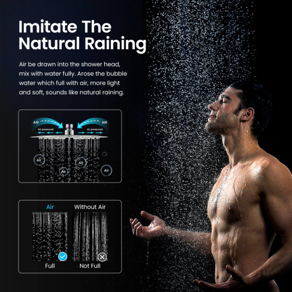 KIBI SH1003CH Cube 10" Metal Ultra Thin Profile Rain Shower Head 1.75 GPM