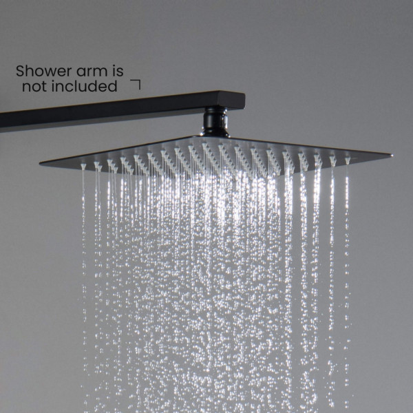 KIBI SH1003MB Cube 10" Metal Ultra Thin Profile Rain Shower Head 1.75 GPM