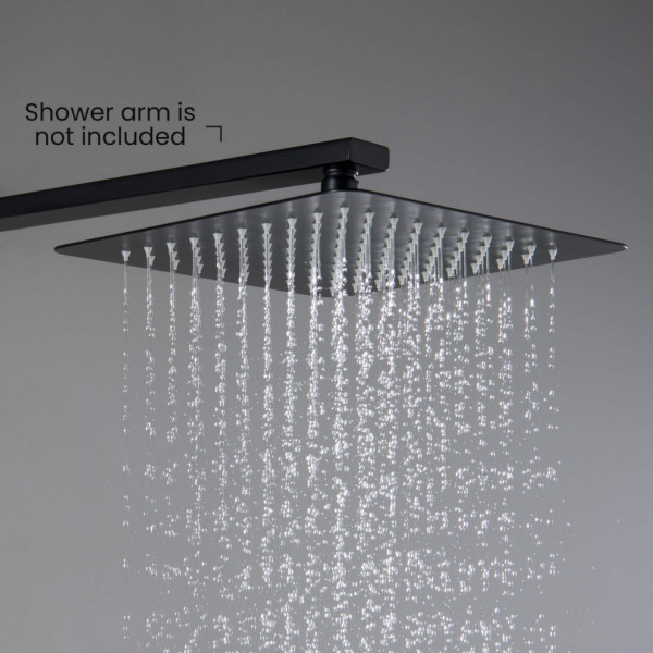 KIBI SH1003MB Cube 10" Metal Ultra Thin Profile Rain Shower Head 1.75 GPM