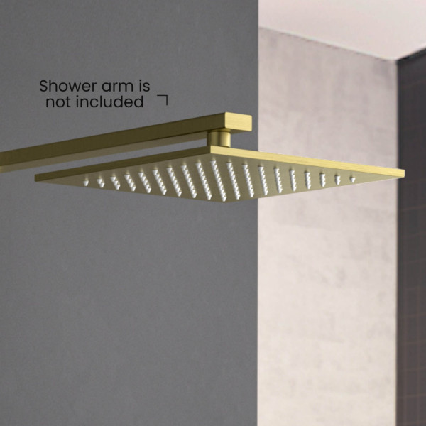 KIBI SH1004BG Cube 10" Metal Thin Profile Rain Shower Head 1.75 GPM