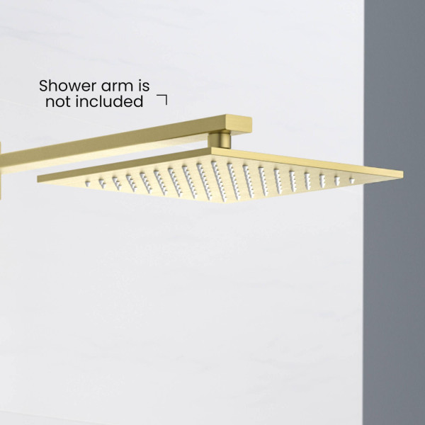 KIBI SH1004BG Cube 10" Metal Thin Profile Rain Shower Head 1.75 GPM