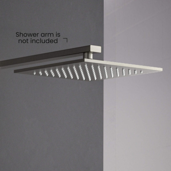KIBI SH1004BN Cube 10" Metal Thin Profile Rain Shower Head 1.75 GPM