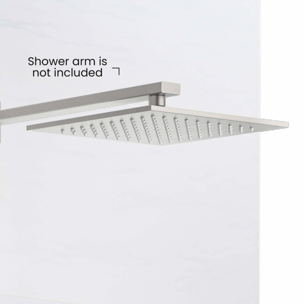 KIBI SH1004BN Cube 10" Metal Thin Profile Rain Shower Head 1.75 GPM