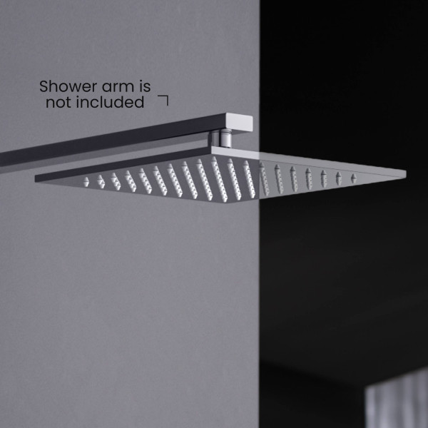 KIBI SH1004CH Cube 10" Metal Thin Profile Rain Shower Head 1.75 GPM