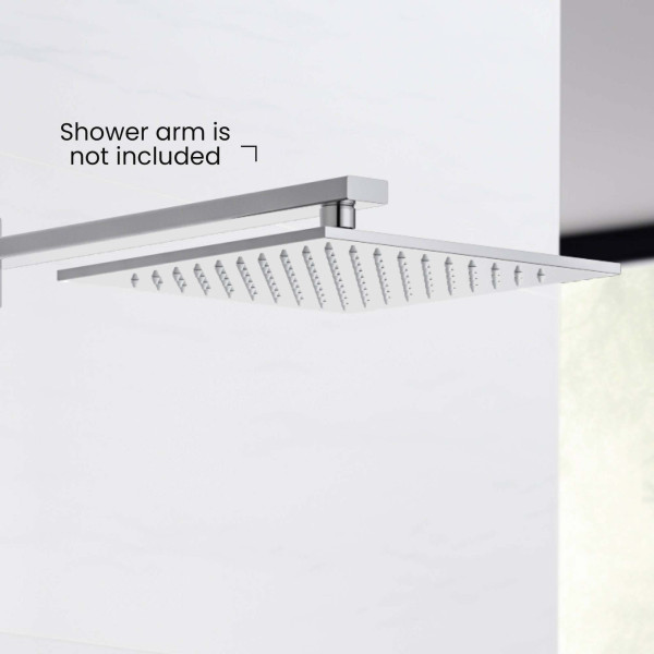 KIBI SH1004CH Cube 10" Metal Thin Profile Rain Shower Head 1.75 GPM