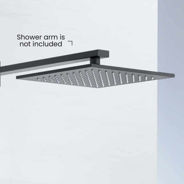 KIBI SH1004MB Cube 10" Metal Thin Profile Rain Shower Head 1.75 GPM