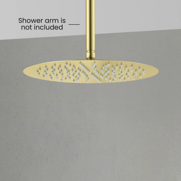 KIBI SH1201BG Circular 12" Metal Ultra Thin Profile Rain Shower Head 1.75 GPM