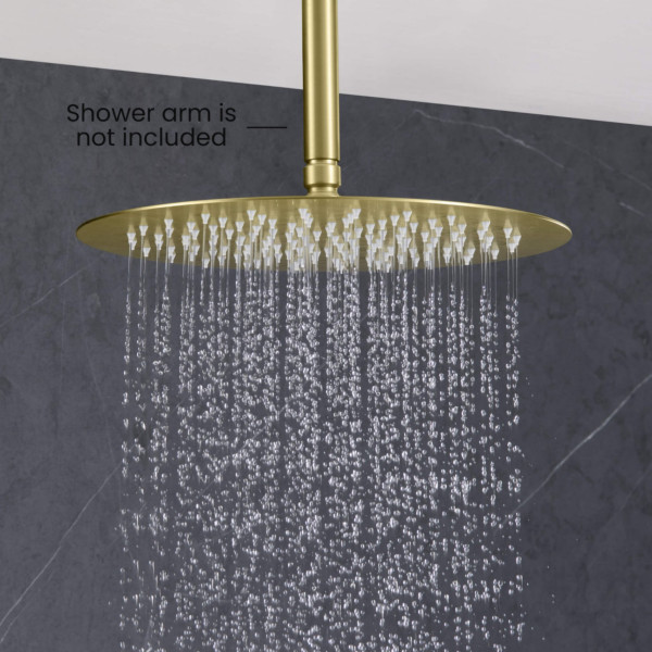KIBI SH1201BG Circular 12" Metal Ultra Thin Profile Rain Shower Head 1.75 GPM