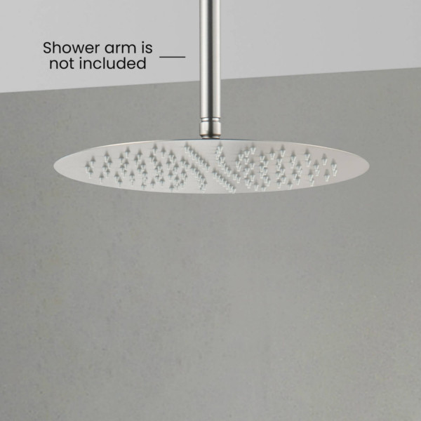 KIBI SH1201BN Circular 12" Metal Ultra Thin Profile Rain Shower Head 1.75 GPM