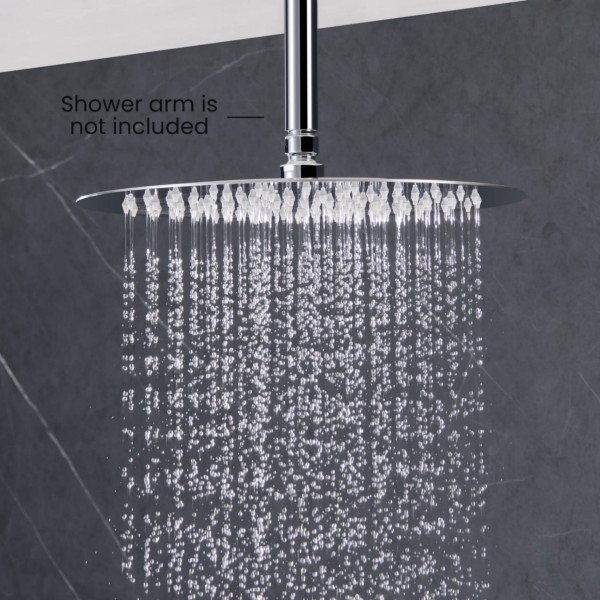 KIBI SH1201CH Circular 12" Metal Ultra Thin Profile Rain Shower Head 1.75 GPM