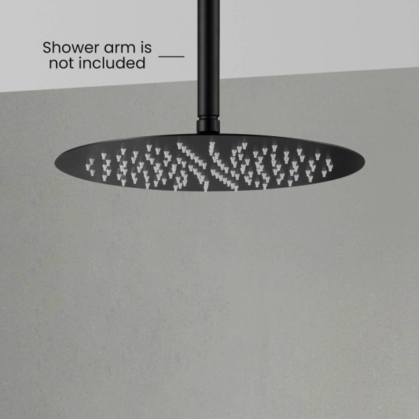 KIBI SH1201MB Circular 12" Metal Ultra Thin Profile Rain Shower Head 1.75 GPM