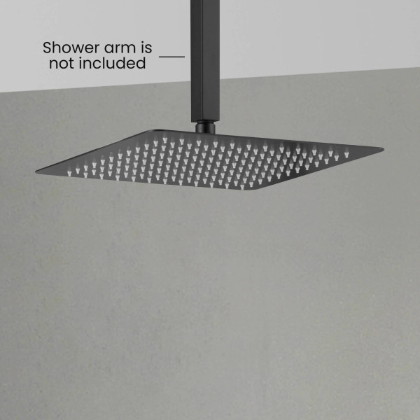 KIBI SH1202MB Cube 12" Metal Ultra Thin Profile Rain Shower Head 1.75 GPM