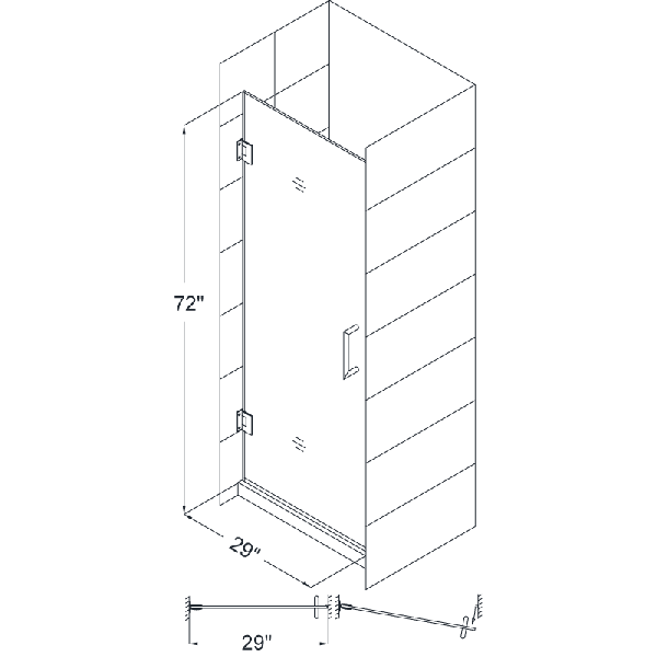 DreamLine SHDR-20297210F Unidoor 29 x 72" Frameless Clear Glass Shower Door