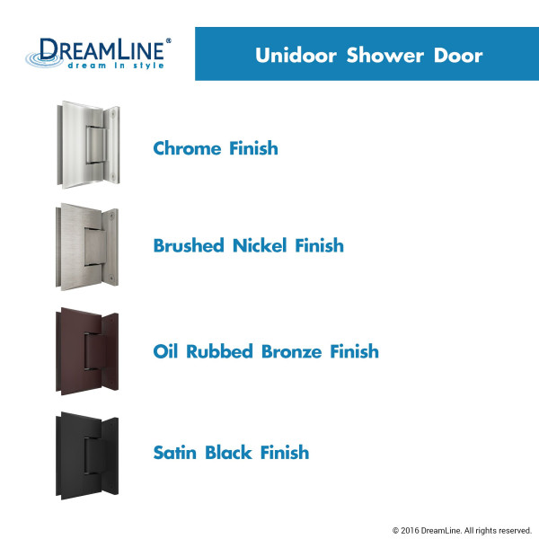 DreamLine SHDR-20427210CS Unidoor Frameless 42-43" Shower Door W/ Shelves