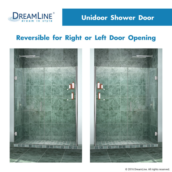 DreamLine SHDR-20487210CS-01 Chrome Frameless 48-49" Shower Door W/ Shelves