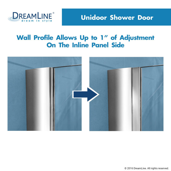 DreamLine SHDR-20487210CS-01 Chrome Frameless 48-49" Shower Door W/ Shelves