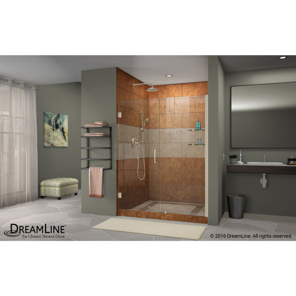 DreamLine SHDR-20487210CS-04 Brushed Nickel 48-49" Shower Door W/ Shelves