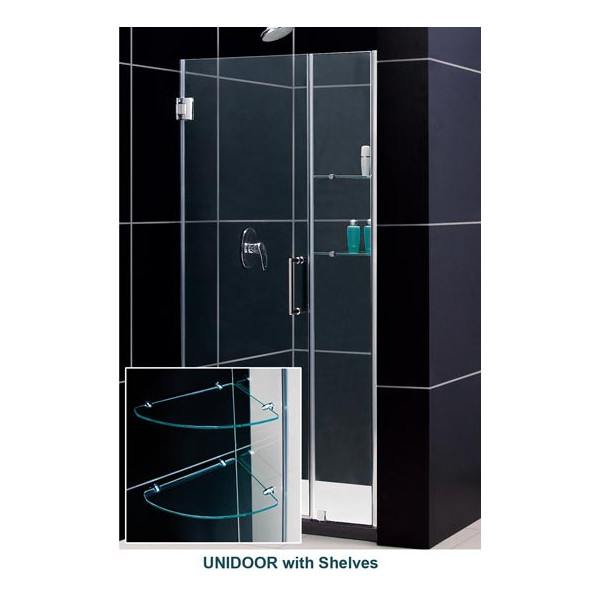 DreamLine SHDR-20487210S Unidoor Frameless 48-49" Shower Door W/ Shelves