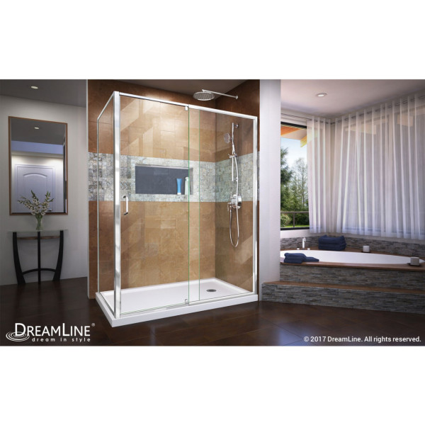 DreamLine SHDR-2234580-RT-01 Chrome Semi-Frameless Pivot Shower Enclosure