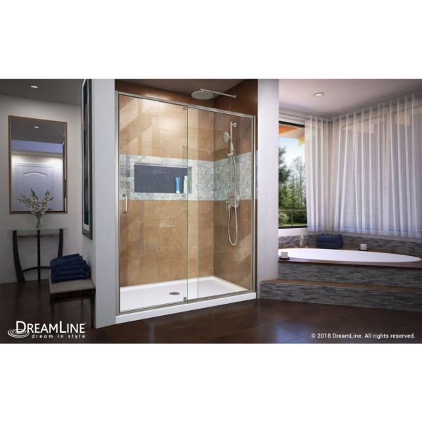 DreamLine SHDR-2260720-04 Brushed Nickel Semi-Frameless Pivot Shower Door