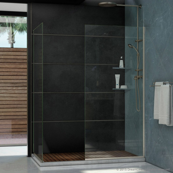 DreamLine SHDR-3230342 Linea Two Glass Panels 34 x 72 and 30 x 72 Shower Door
