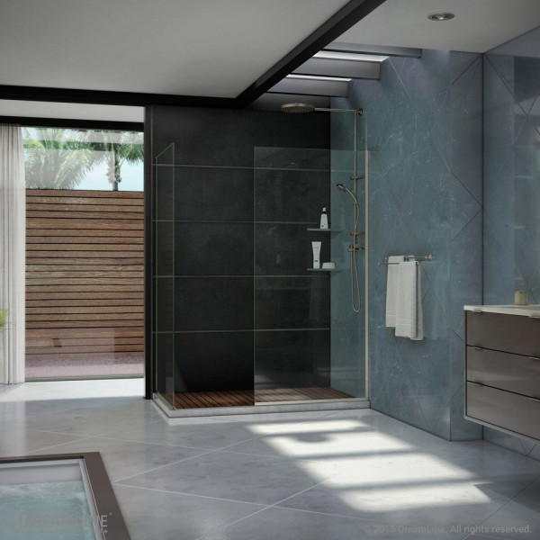 DreamLine SHDR-3230342 Linea Two Glass Panels 34 x 72 and 30 x 72 Shower Door