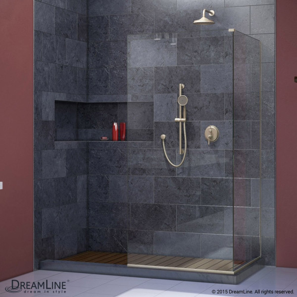 DreamLine SHDR-3230343 Linea Two Attached Glass Panels Frameless Shower Door