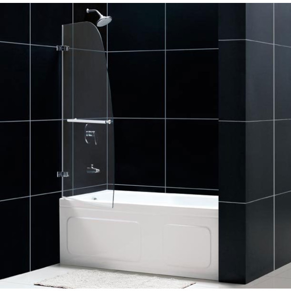 DreamLine SHDR-3534586-04 Brushed Nickel Single Panel Tub Clear Shower Door