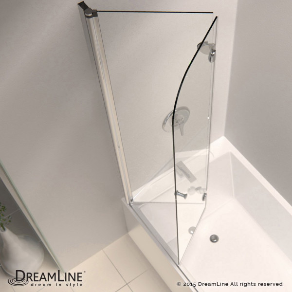 DreamLine SHDR-3636580-RT-01 Aqua Fold 56 to 60 in. W x 30 in. D Hinged Tub Door