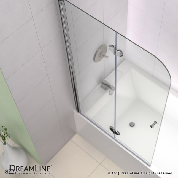 DreamLine SHDR-3636580-RT-01 Aqua Fold 56 to 60 in. W x 30 in. D Hinged Tub Door
