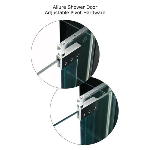 DreamLine SHDR-4260728-01 Allure Adjustable 60-67" Pivot Clear Shower Door 