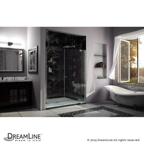 DreamLine SHDR-4265728-01 Allure Chrome Frameless Pivot Clear Glass Shower Door