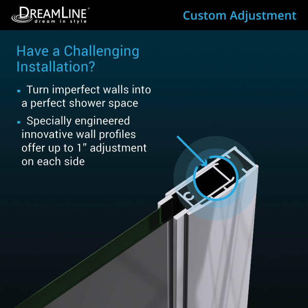 DreamLine SHDR-4330060 Elegance-LS Frameless Pivot Clear Shower Door