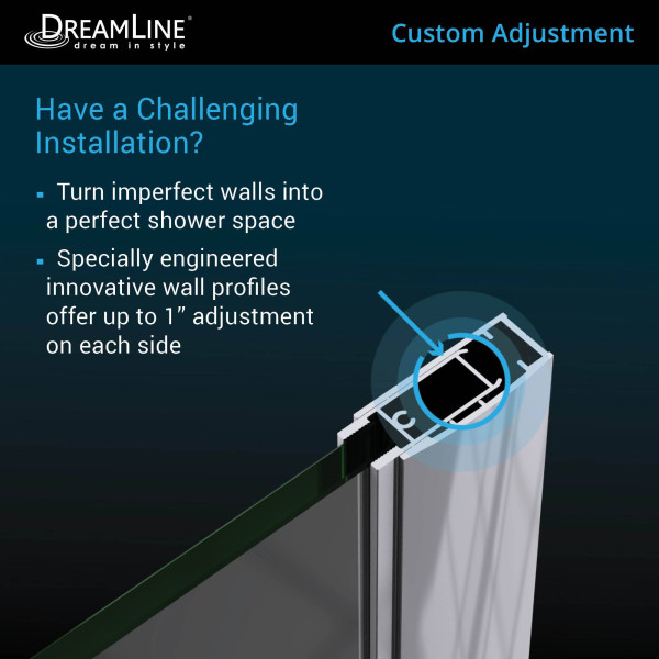 DreamLine SHDR-4332000 Elegance-LS Frameless Reversible Pivot Shower Door