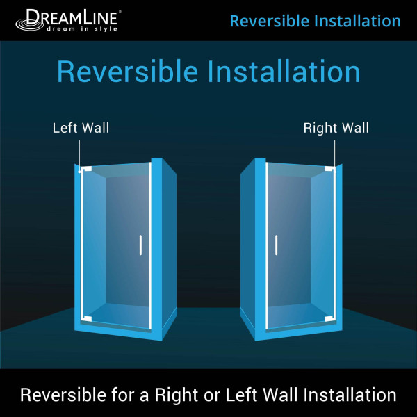 DreamLine SHDR-4332000 Elegance-LS Frameless Reversible Pivot Shower Door