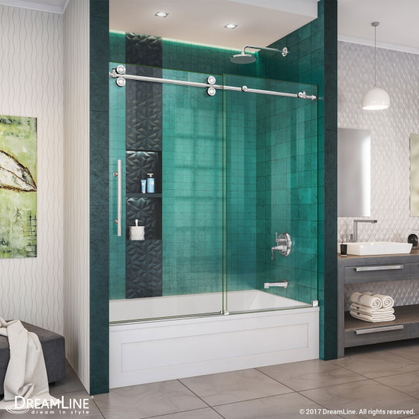 DreamLine SHDR-61606220 Enigma-XO Fully Frameless Sliding Tub Door