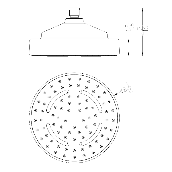 Dawn SHM230101 Single Function Ceiling Mounted Showerhead in Chrome
