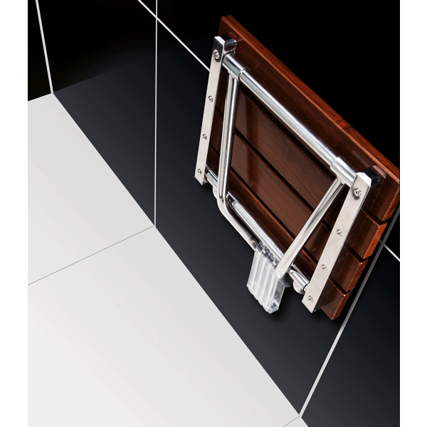 DreamLine SHST-01-TK Folding Shower Seat in Natural Teak Wood