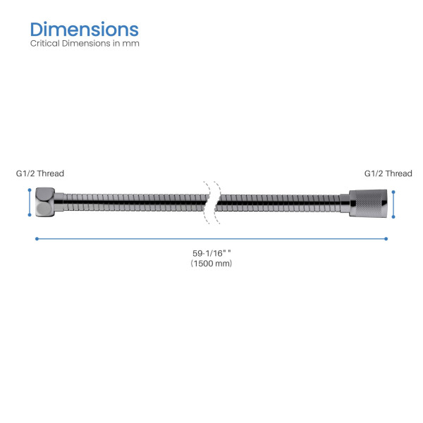 KIBI SL5901CH 59" Metal Shower Hose