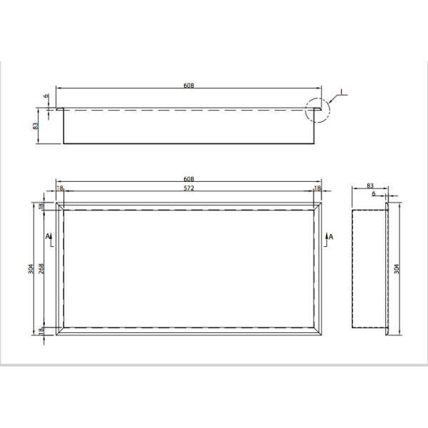 Cantrio Koncepts SN-2412 Stainless Steel Shower Niche - 24 Inch by 12 Inch