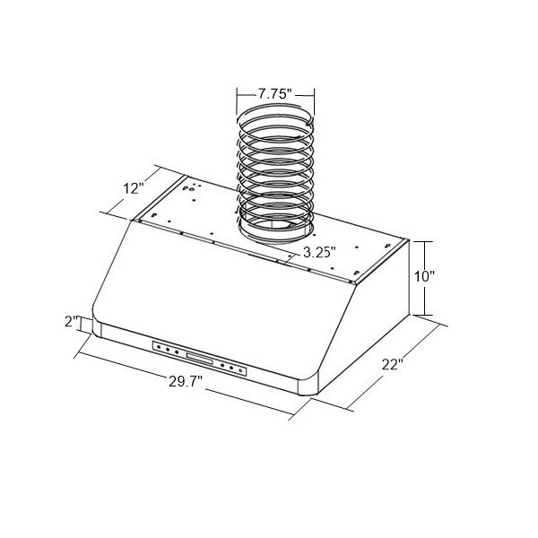 XtremeAir SP10-U30 Pro-X Series 30" St. Steel Under Cabinet Mount Range Hood