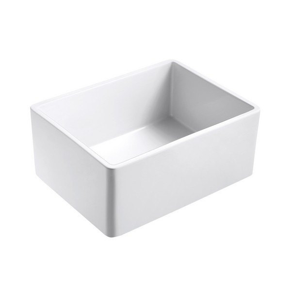 Empire SP24G Sutton Place 24 Inch Kitchen Sink in White w/ Grid & Strainer