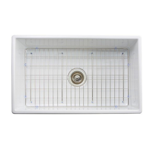 Empire SP24G Sutton Place 24 Inch Kitchen Sink in White w/ Grid & Strainer