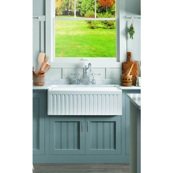 Empire SP27G Sutton Place 27 Inch Fireclay Farmhouse Kitchen Sink in White