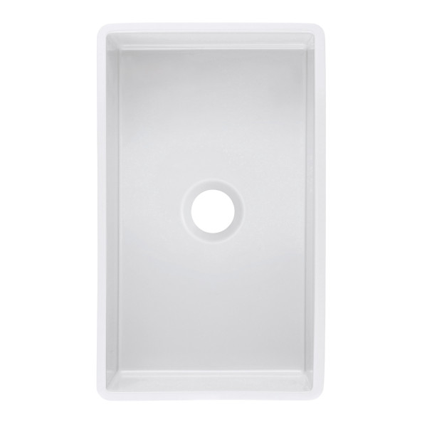 Empire SP30G 30 x 18 Inch Fluted Edge Front Fireclay Farmhouse Single Bowl Kitchen Sink and Grid
